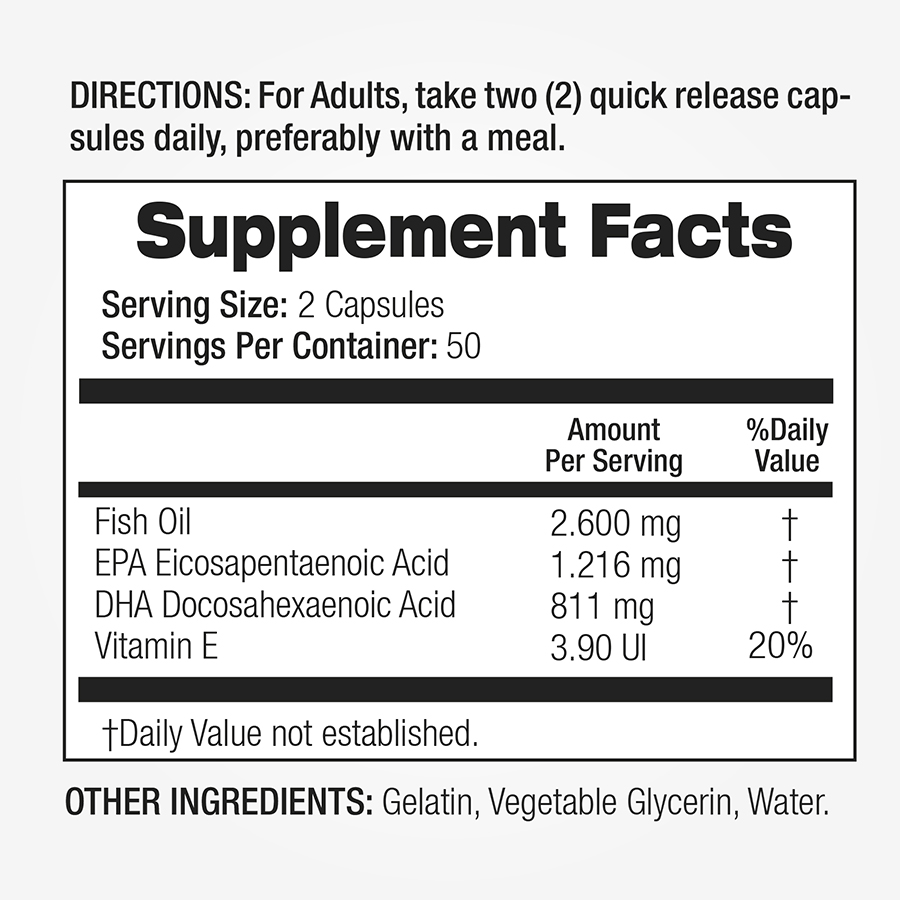 Omega 3 + Vitamin E softgels