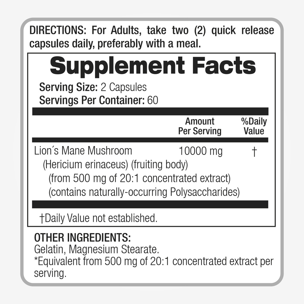 Lions Mane - 120 Caps.*