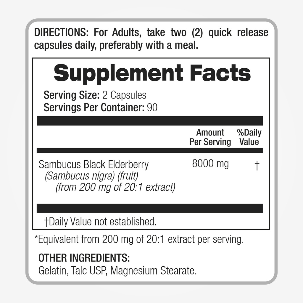 Sambucus Eldelberry - 180 Caps.*