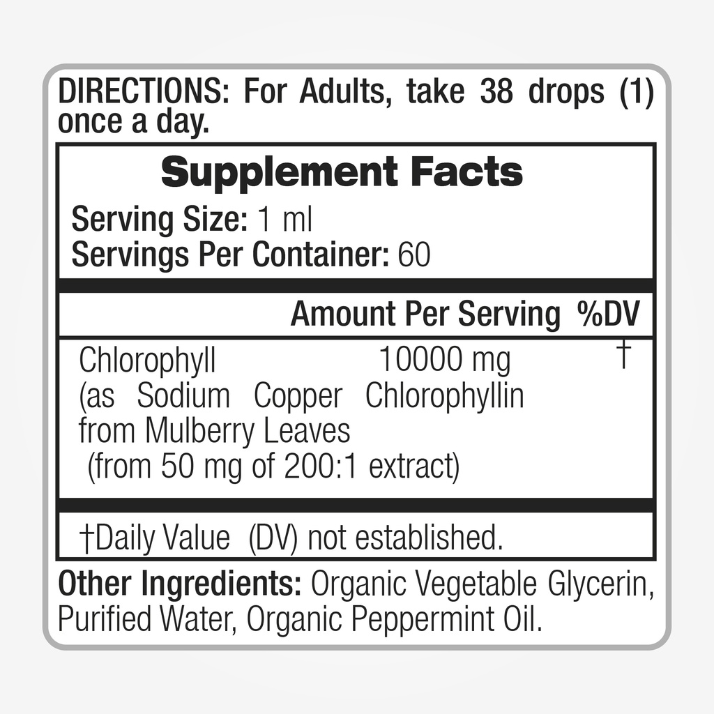 Chlorophyll Drops Extract 60ml.*