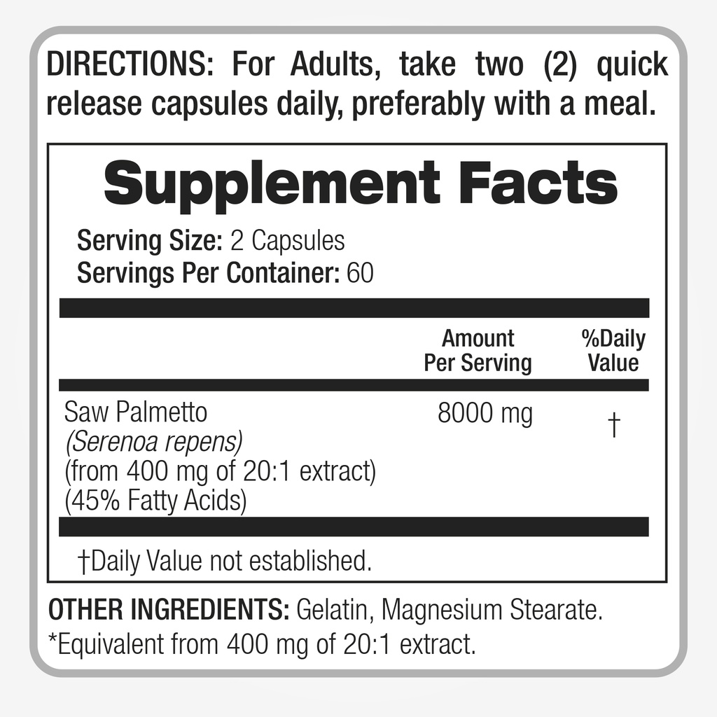 Saw Palmetto x 120 Caps