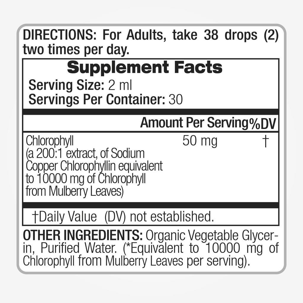 Chlorophyll Drops Extract 60ml.*