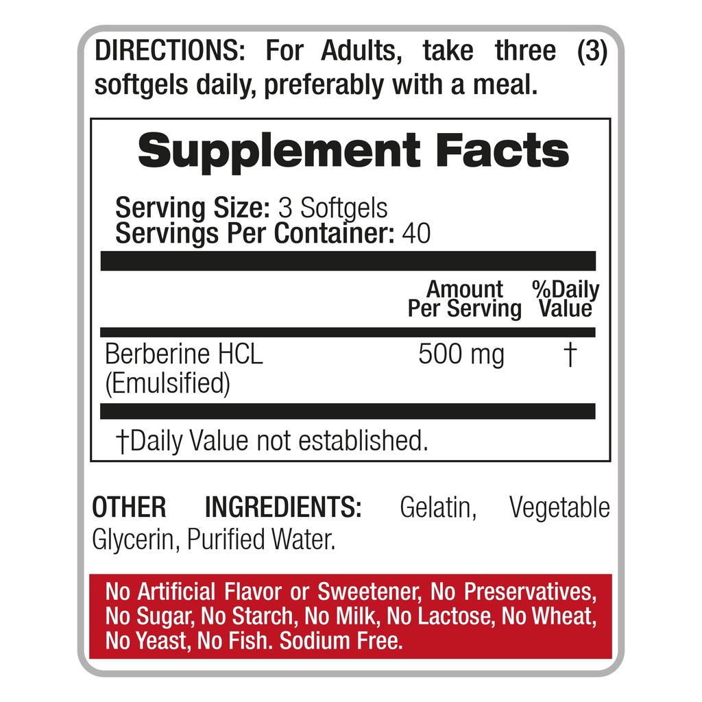 Berberine x 120 Capsules