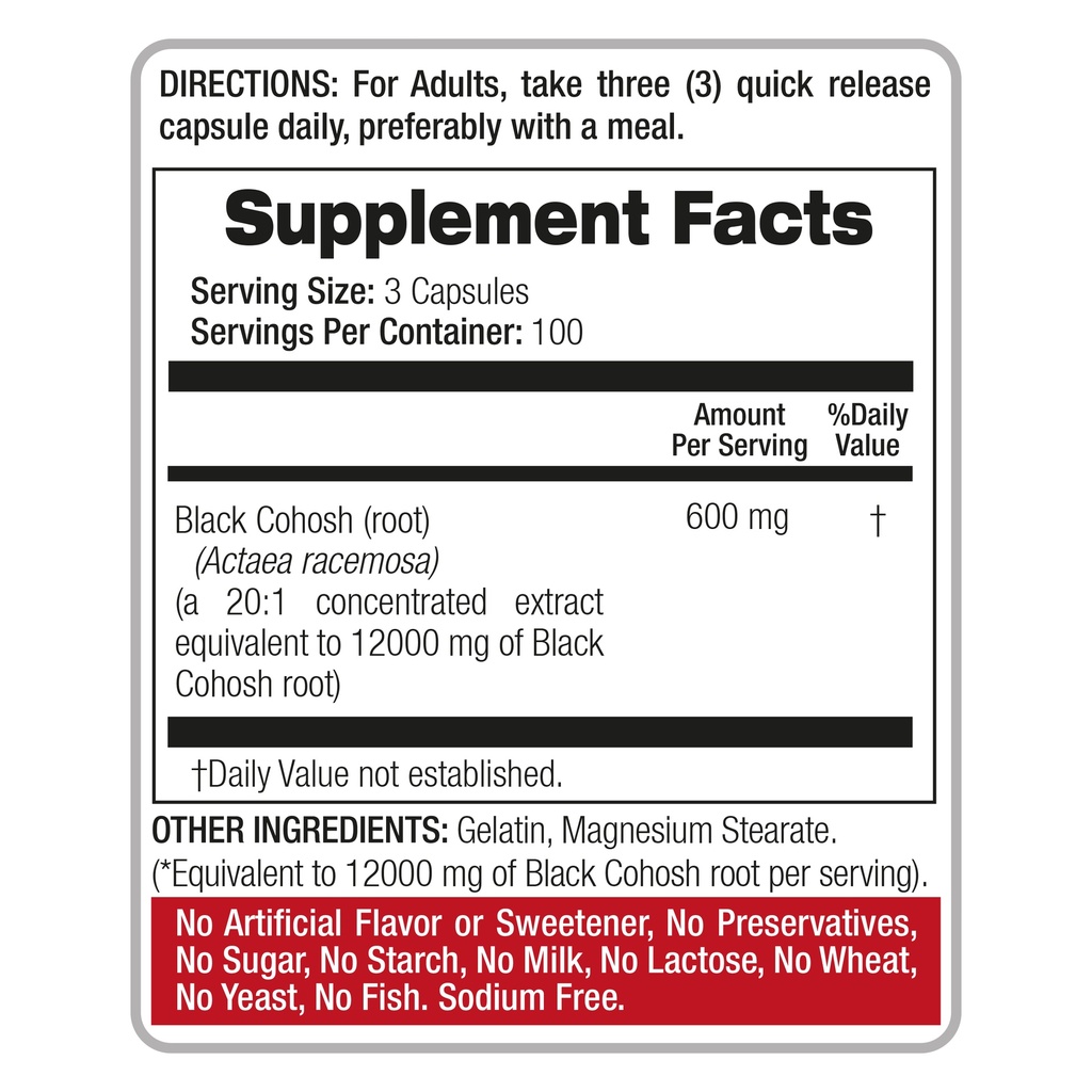 Black Cohosh x 300 capsules