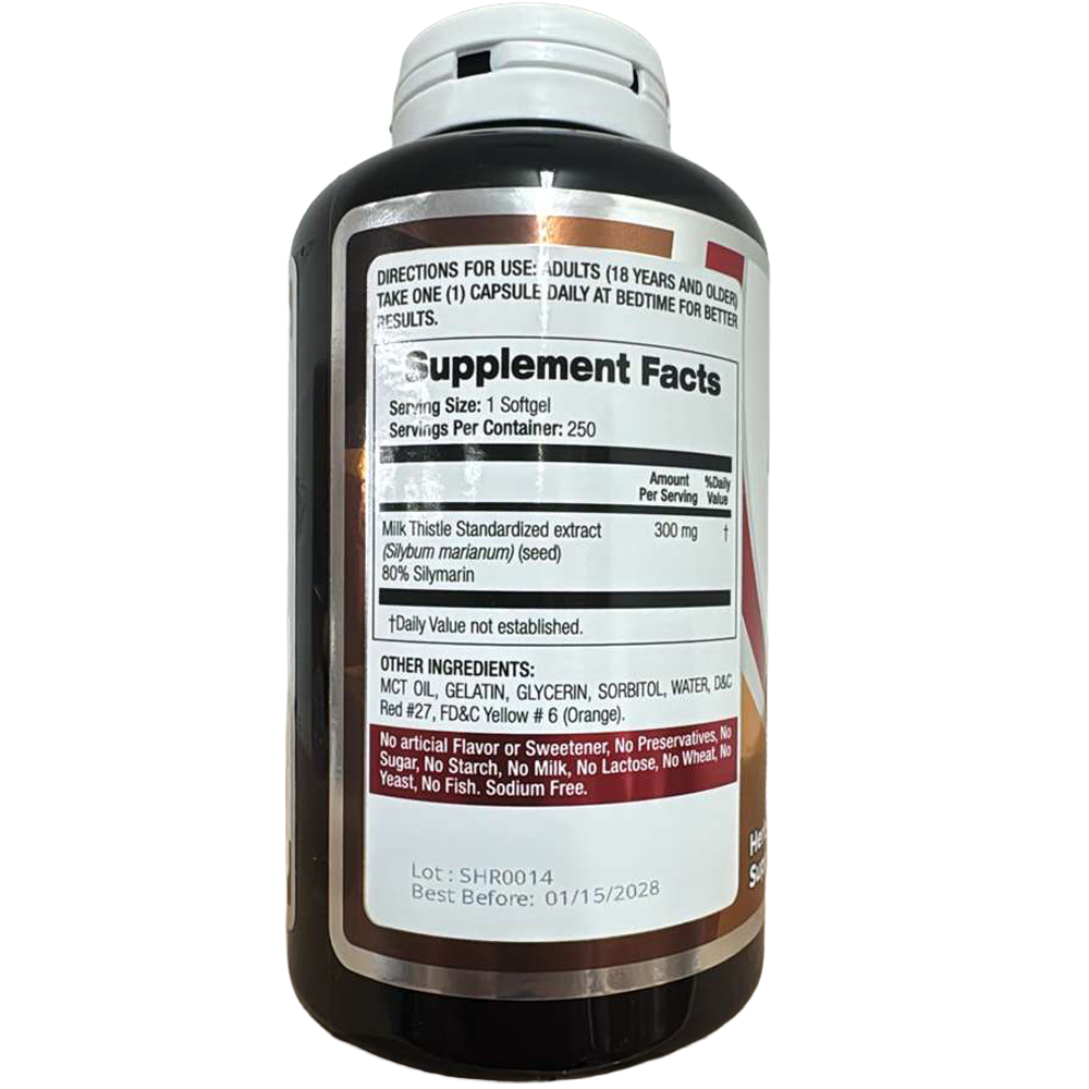 Milk Thistle extract x 250 Softgels