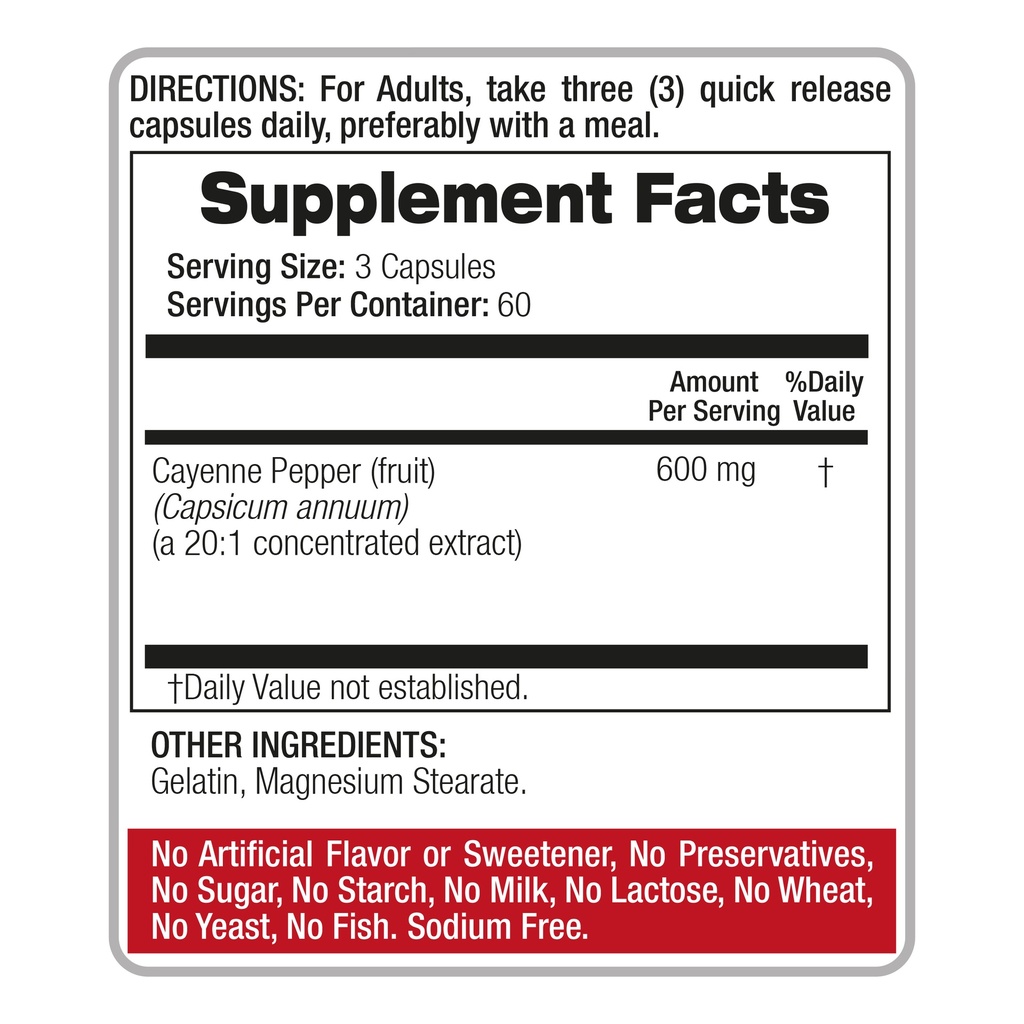 Cayenne Pepper x 180 Capsules